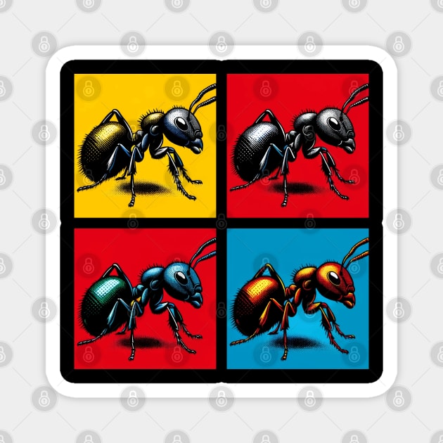 Pop Black Wood Ants Art - Cool Insect Magnet by PawPopArt