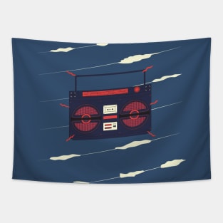 Boombox in the clouds Tapestry