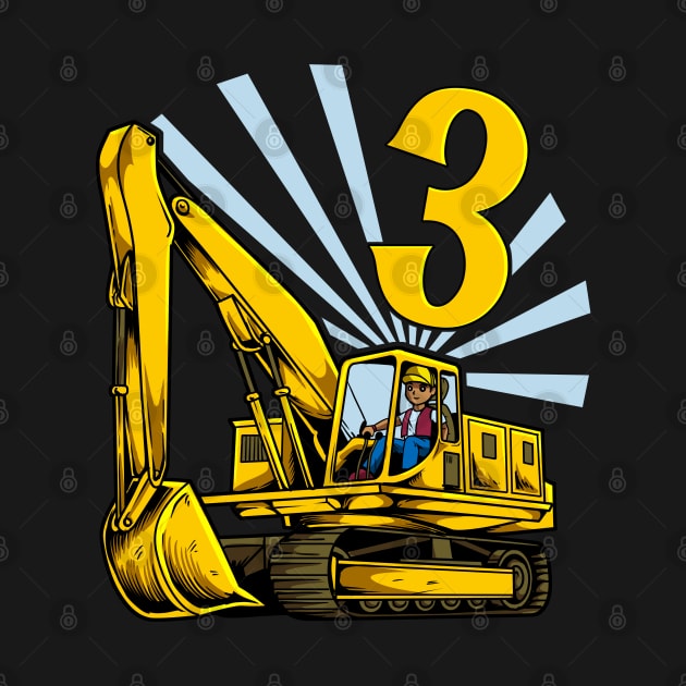 Excavator 3 year old birthday by Modern Medieval Design