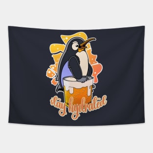 Stay Hydrated | Funny Penguin Tapestry