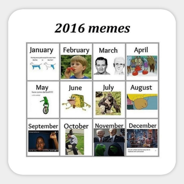 2016 Meme Calendar