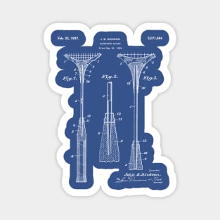 Badminton Racket Patent - Badminton Player Coach Club Art - Blueprint Magnet