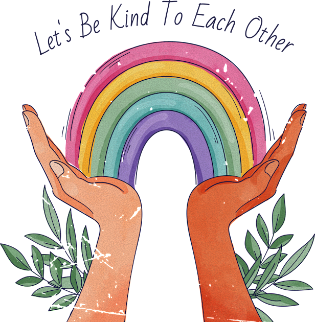 Pride lets be kind to each other Kids T-Shirt by DopamIneArt