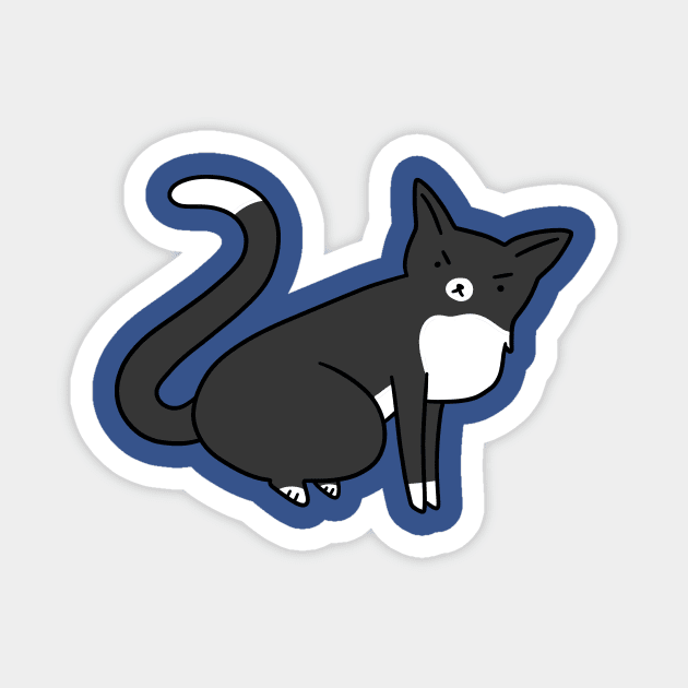 Angry Tuxedo Kitty Magnet by saradaboru