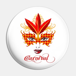 Venetian Carnival Mask Emblem Pin