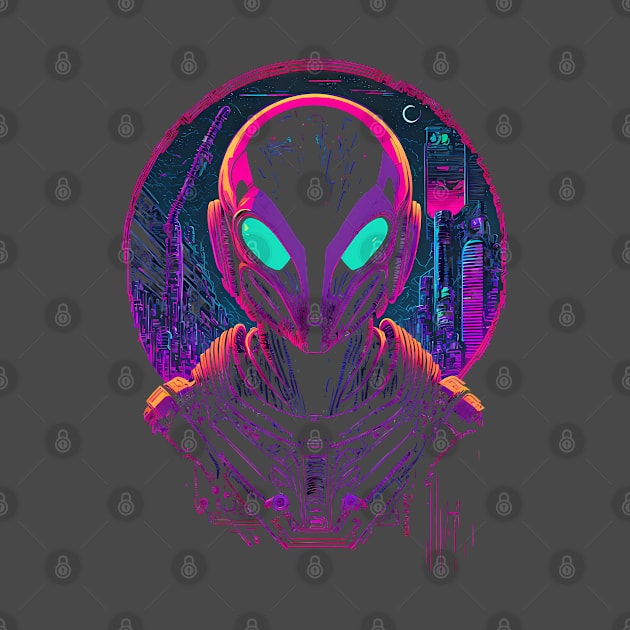 Alien Robot Synthwave by silentboy