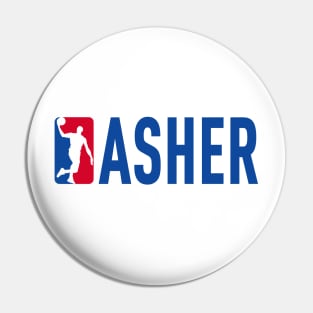 Asher NBA Basketball Custom Player Your Name T-Shirt Pin