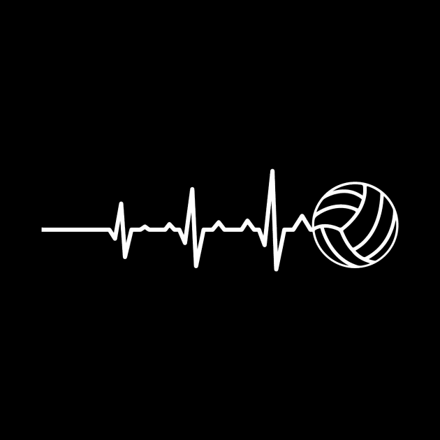 Funny Volleyball Heartbeat Love Volleyball Player by jadolomadolo