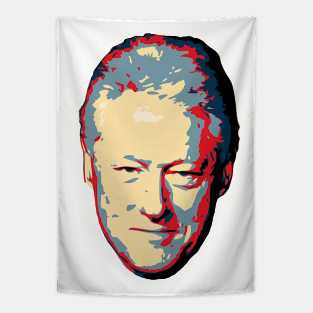 Bill Clinton Pop Art Tapestry by Nerd_art