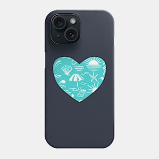 Beach Day Aqua and White Phone Case