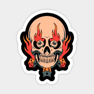 dice skull tattoo Magnet