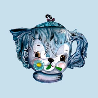 Midcentury blue puppy teapot T-Shirt