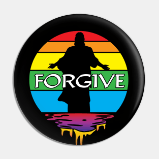 Jesus Forgive Rainbow Sunset Pin