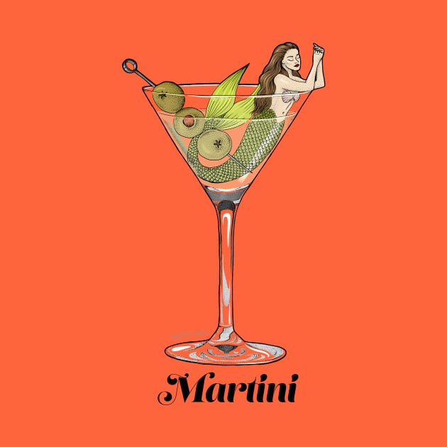 Martini Mermaid by Elizabeth Weglein Art