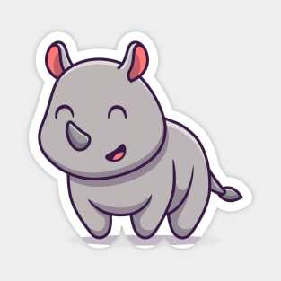 Cute Rhino Smiling Magnet