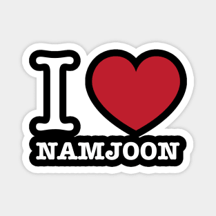 I love BTS Namjoon typography white Morcaworks Magnet