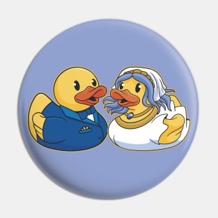 Cute Bride and Groom Wedding Rubber Ducky // Squeaky Duck Wedding Pin