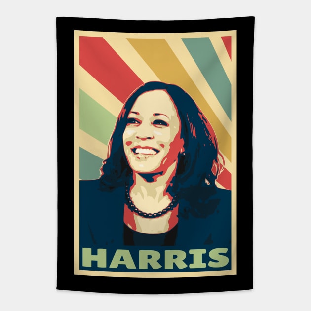 Kamala Harris Vintage Colors Tapestry by Nerd_art