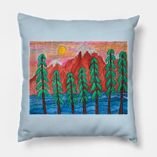 Mountain Scene Pillow