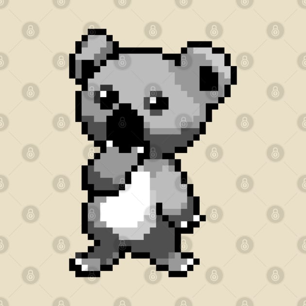 Cute and Cuddly Pixel Art Koala Bear by Contentarama