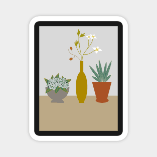 Potted Plants and a Vase Still Life Magnet