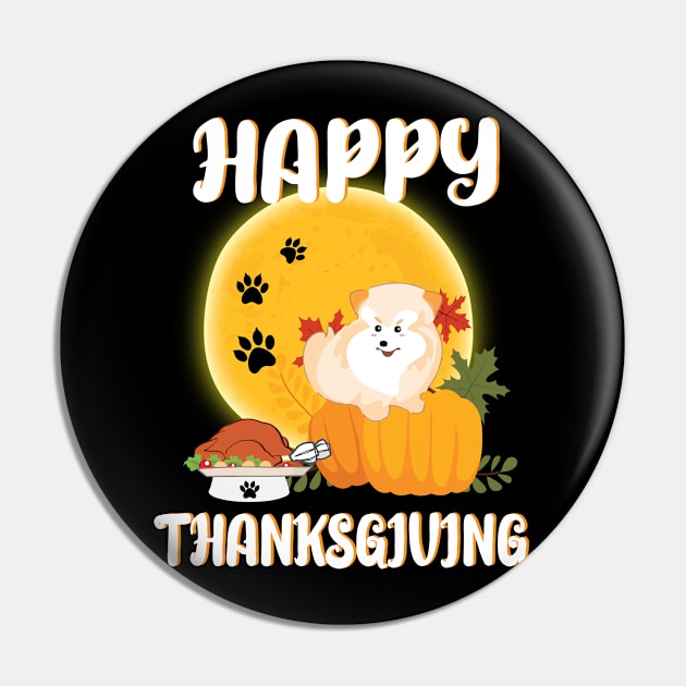 Pomeranian Seeing Turkey Dish Happy Halloween Thanksgiving Merry Christmas Day Pin by Cowan79