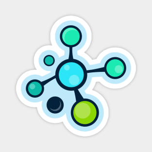 Blue green molecules science pattern Magnet