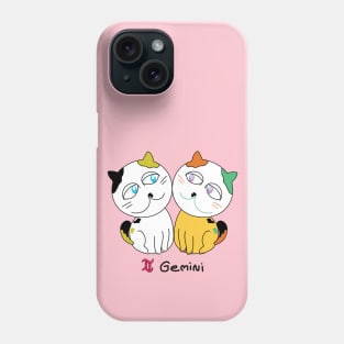 Gemini zodiac funny cat Phone Case