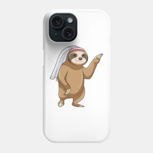 Sloth as Bride with Veil Phone Case