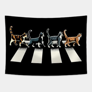 Retro Cat Rock and Roll Music Concert Festival Funny Cat Tapestry