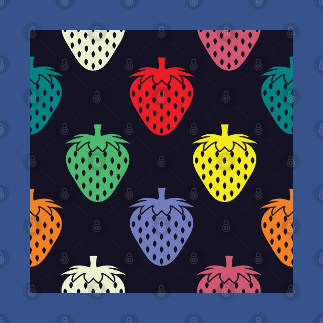 Colorful Strawberry Fruit Pattern by FromTheAshes