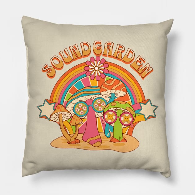 garden mushroom band Pillow by IJUL GONDRONGS