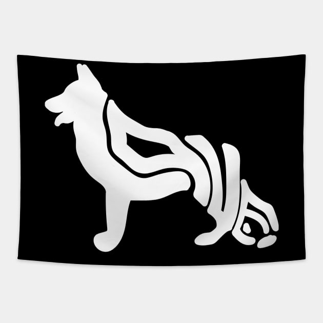 German Shepherd Love (White) Tapestry by Graograman