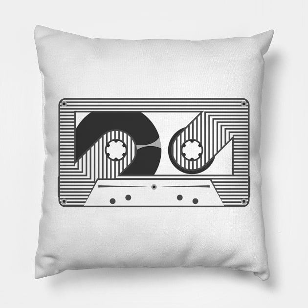 retro classic tape line art Pillow by nicnco