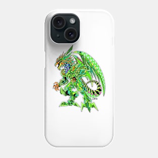 mexican kaiju the quetzalcoatl in mecha custom armor ecopop art Phone Case