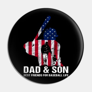 Dad And Son Best Friends For Baseball Life Pin