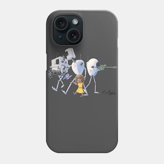 Girl Teaching Bots Phone Case by seangreenbergart