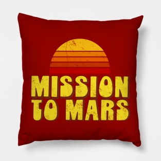 Mission to Mars - Retro Yellow Pillow