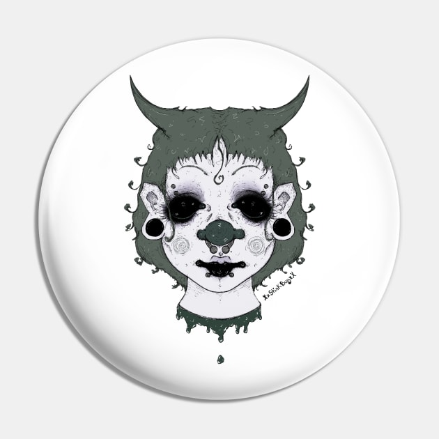 Decapitated Clown Pin by BugInTheCircus