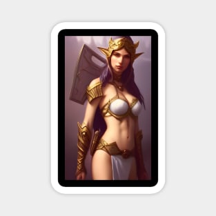 Beautiful Fantasy Elf Warrior Artwork Magnet