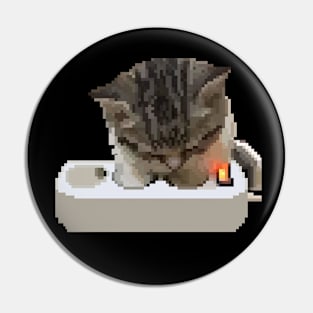 the charcing cat - pixelart Pin