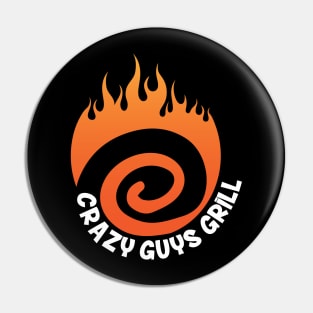 Crazy Guys Grill Flame White Pin