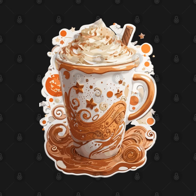 Pumpkin Spice Latte Art Funny Fall Autumn Coffee Drink Gift by norhan2000