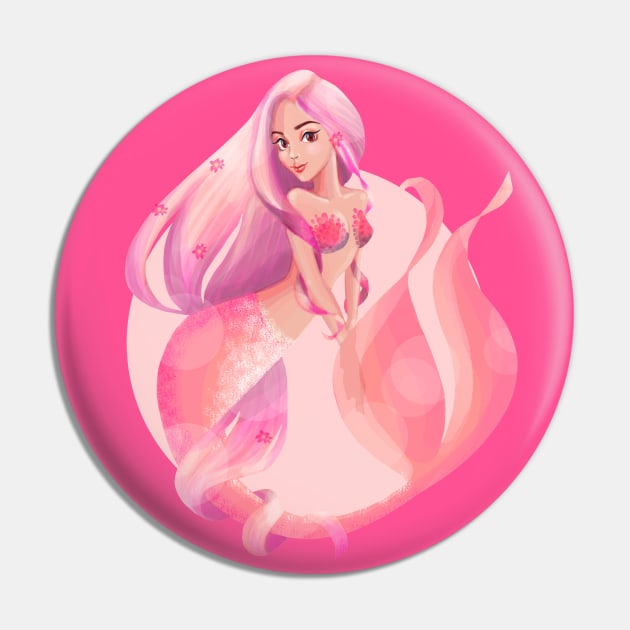 Pink Coral Mermaid Pin by lovediyworkshop