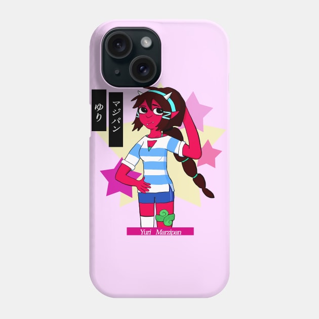 Yuri Marzipan the Oni - Cute Preppy (baby blue stripes) Phone Case by VixenwithStripes