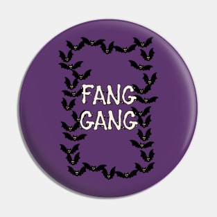 Fang Gang Bat Frame Halloween Design Pin