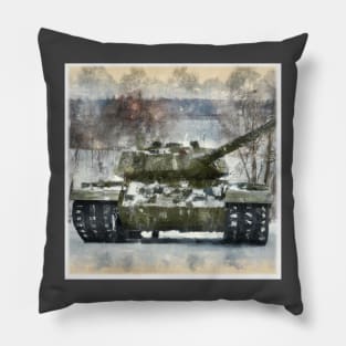 Main Battle Tank in Winter Pillow