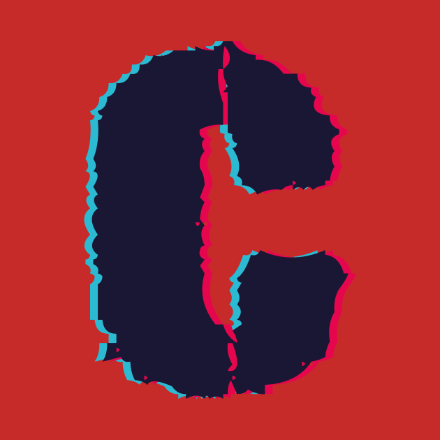 Glitch letter C, distorted letter C by Letter T-shirt