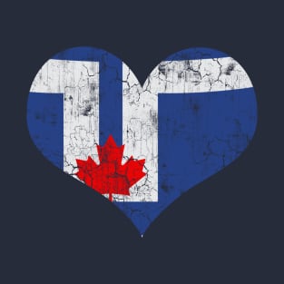 Toronto Flag Heart Canada Canadian Vintage Distressed T-Shirt