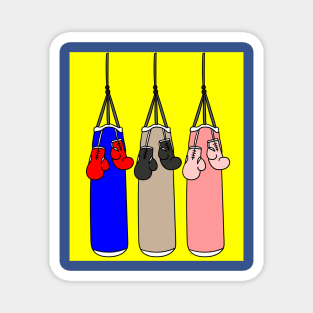 Boxing Female Boxer Retro Boxing Gloves Magnet